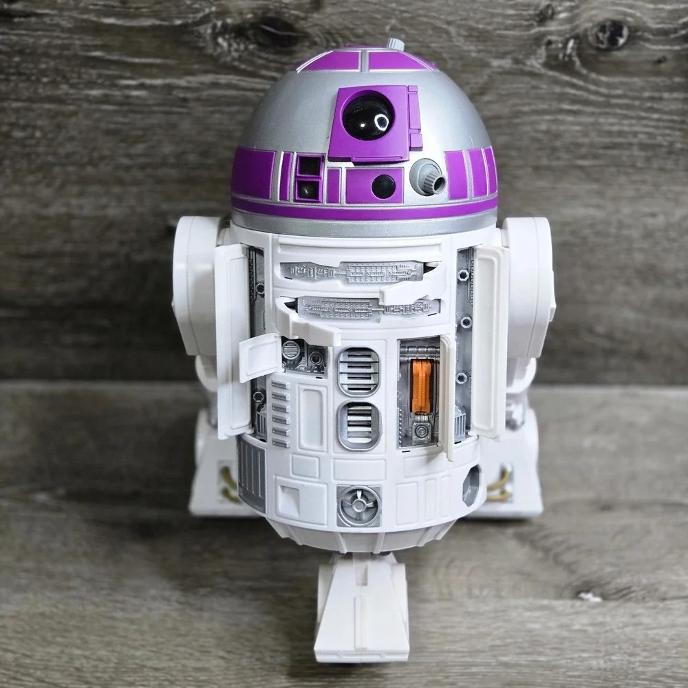 Disney Star Wars R2 Unit Purple White Droid Depot Tested w/ Remote & Bag
